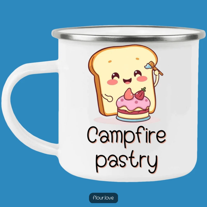 Funny Bread Frosting Camping Mug - Outdoor Baking Fun with this Character