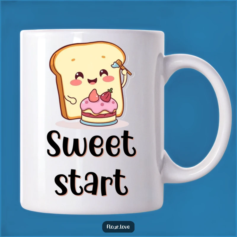 Funny Bread Frosting Mug - Smiling Baker Character for a Hilarious Gift