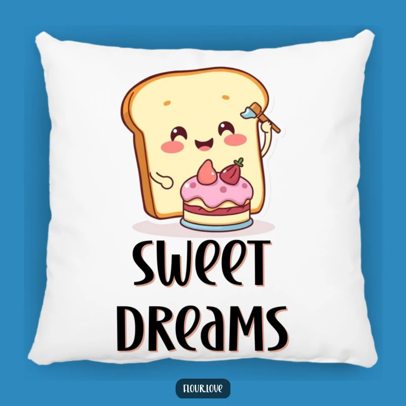Funny Bread Frosting Pillow - Cozy Baker Character Accent for Laughs