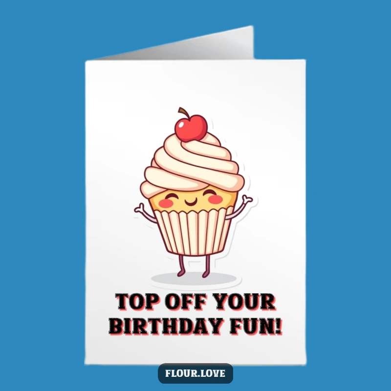 Free Printable Giggling Cupcake Birthday Card: Joyful Downloadable Gift for Sweet Celebrations