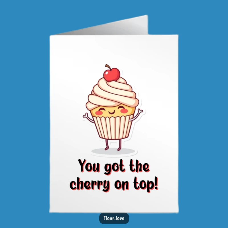 Free Printable Giggling Cupcake Congrats Card: Cheerful Downloadable for Sweet Success